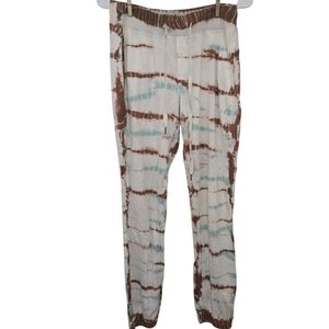 4/$15 Tie-Dye Jogger Pants Free People sz M Pockets Soft Flowy Boho Cottagecore